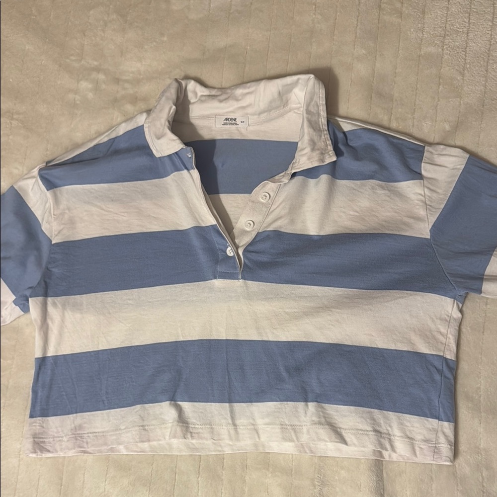 Blue and White Striped Shirt